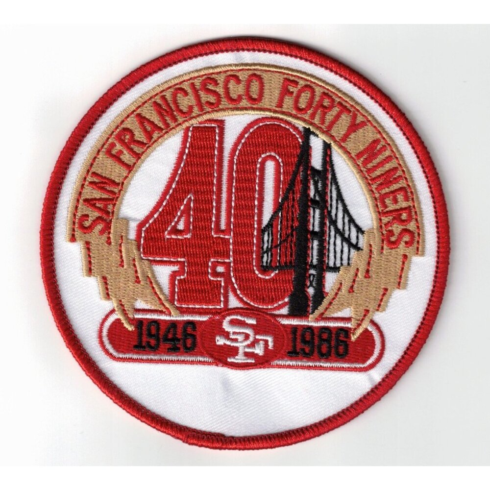 San Francisco 49ers 40th Anniversary Season Embroidered 4in Iron / Sew-On Patch
